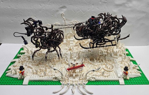 The Santa Slay is ready for the LEGO Christmas display today!